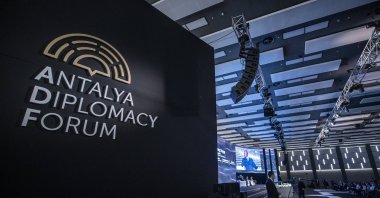 Participants speak during a panel session in the Antalya Diplomacy Forum, Antalya, southern Türkiye, March 15, 2022. (AA Photo)