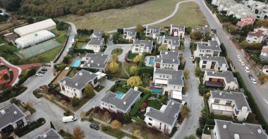 An aerial view of the neighborhood where Bojanic was captured, in Istanbul, Türkiye, Nov. 6, 2022. (DHA Photo)