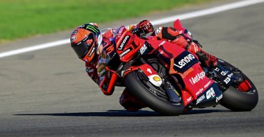 Ducati Italian rider Francesco Bagnaia during the Valencia MotoGP, Cheste, Spain, Nov. 6, 2022. (AFP Photo)