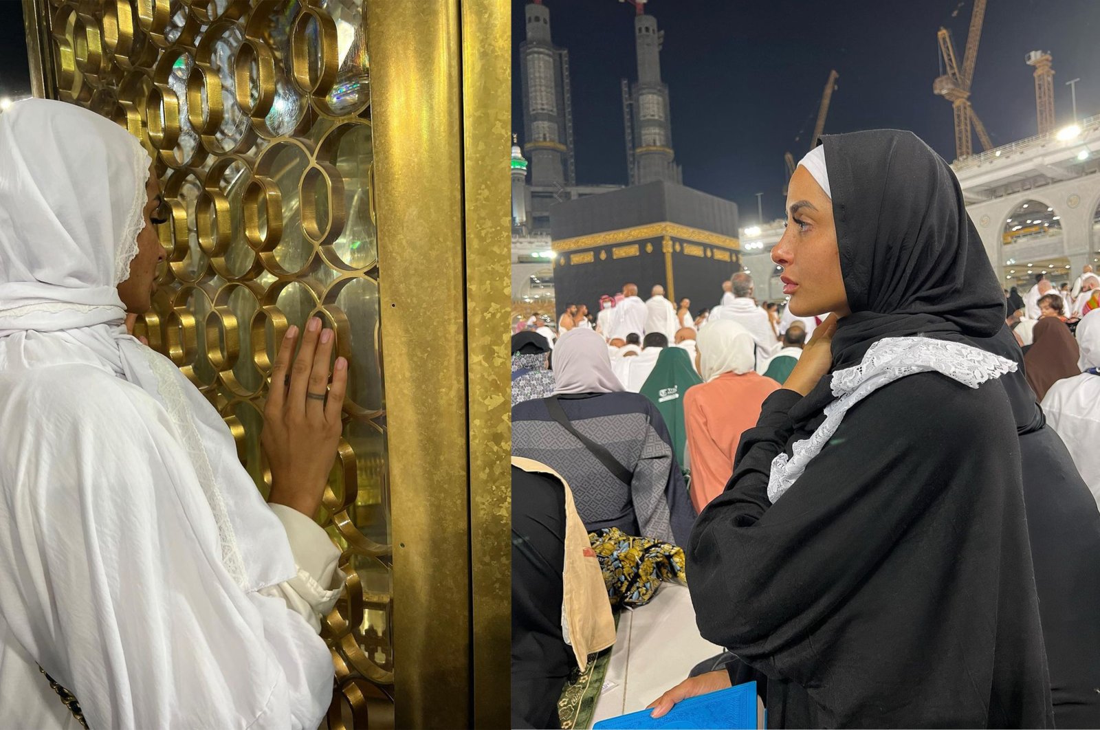 French model Marine El Himer in a combination of photos, in Mecca, Saudi Arabia, Nov. 5, 2022. (Photos from Marine El Himer&#039;s Instagram)