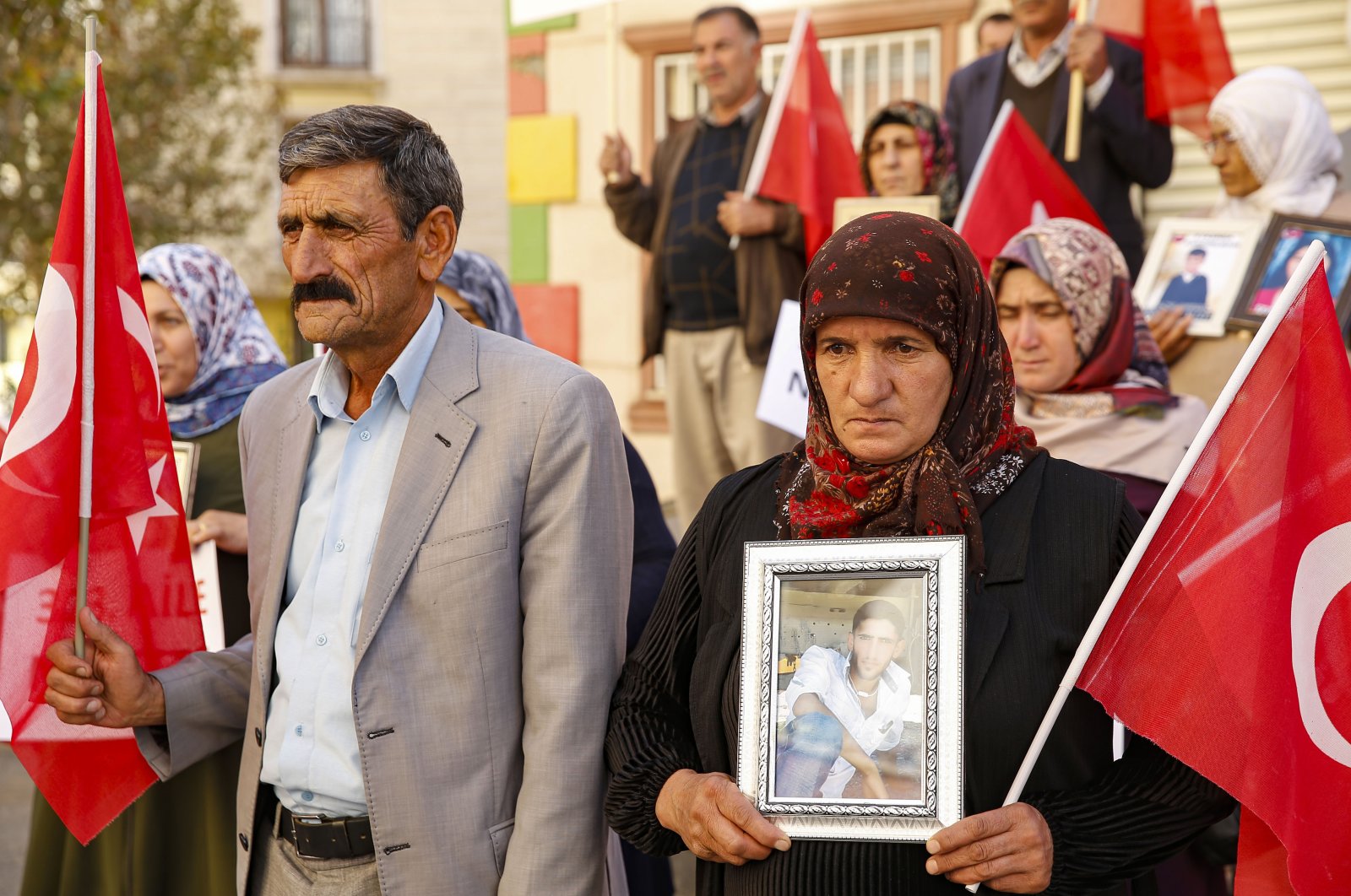 Another family joined the protest in front of the Peoples&#039; Democratic Party (HDP) headquarters in southeastern Diyarbakır province, Türkiye, Nov. 5, 2022 (AA Photo)