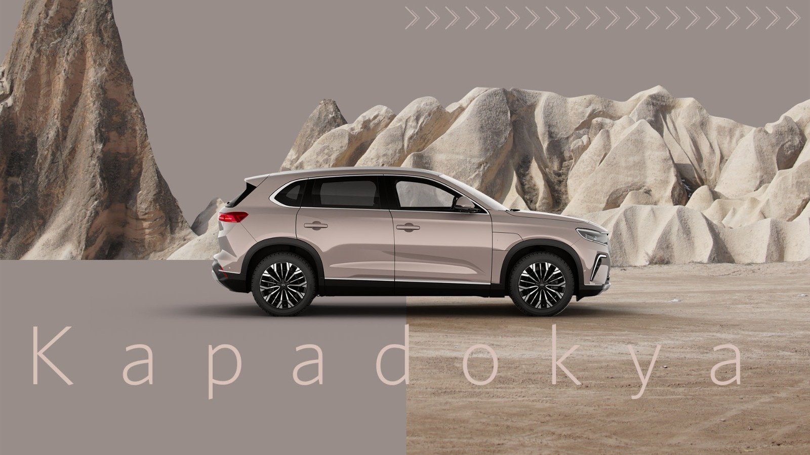 A Togg SUV model seen with the &quot;Kapadokya&quot; (Cappadocia) color scheme. (Courtesy of Togg)
