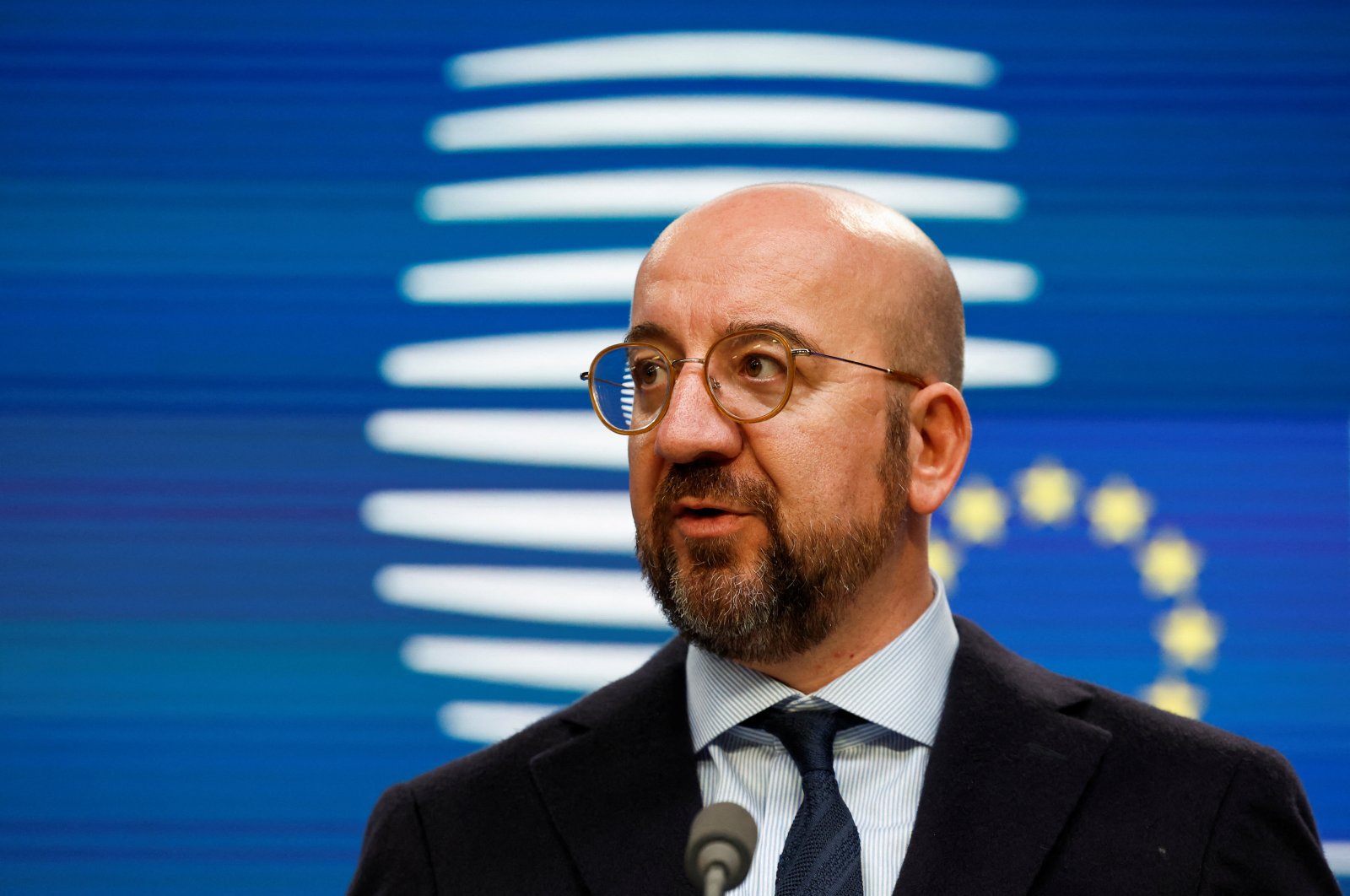 European Council President Charles Michel speaks at a news conference after the first day of the European leaders summit, Brussels, Belgium, Oct. 21, 2022. (Reuters Photo)