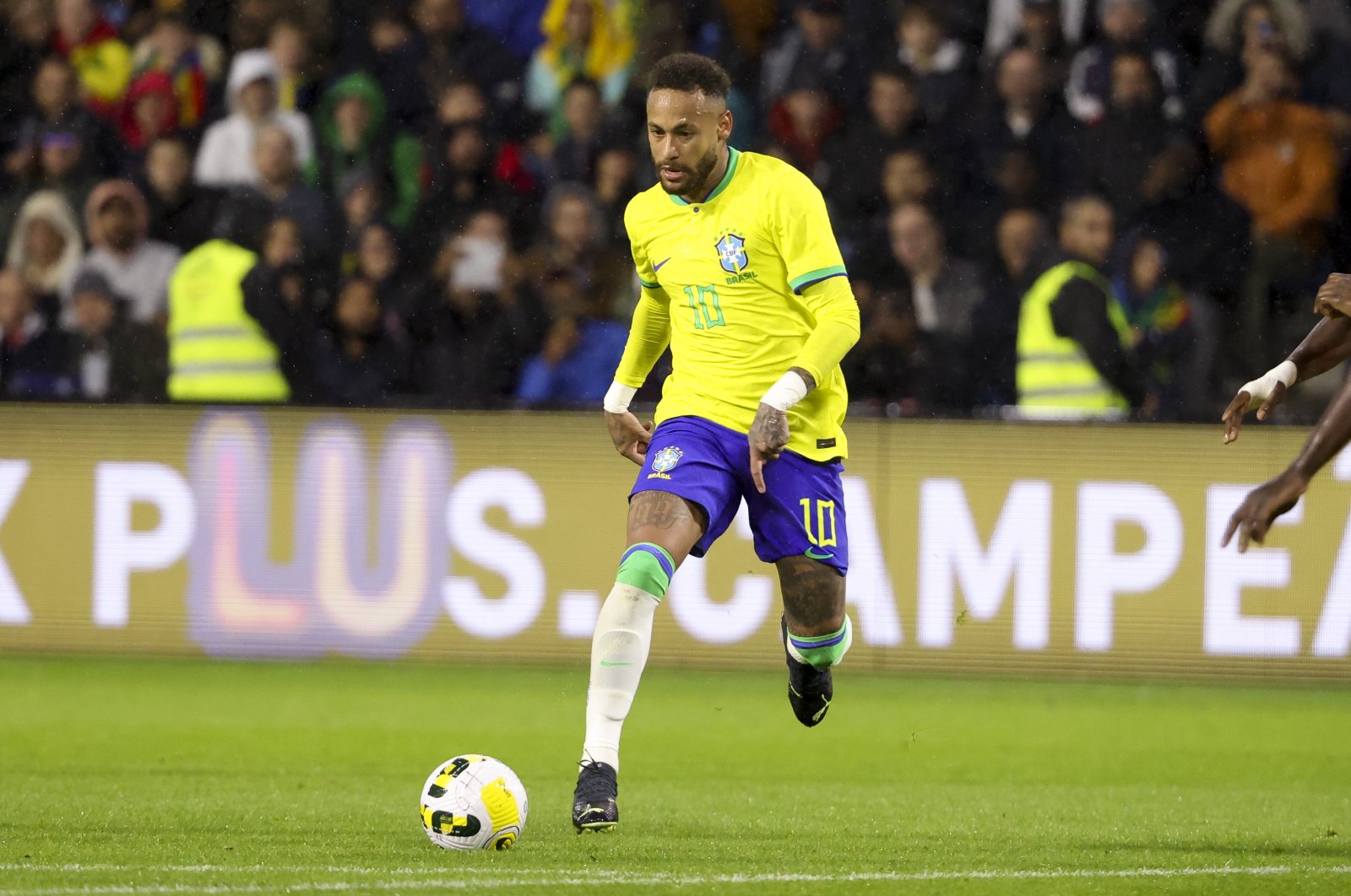 Neymar Jr. of Brazil during the international friendly match between Brazil and Ghana at Stade Oceane, Le Havre, France, Sept. 23, 2022. (Getty Images Photo)