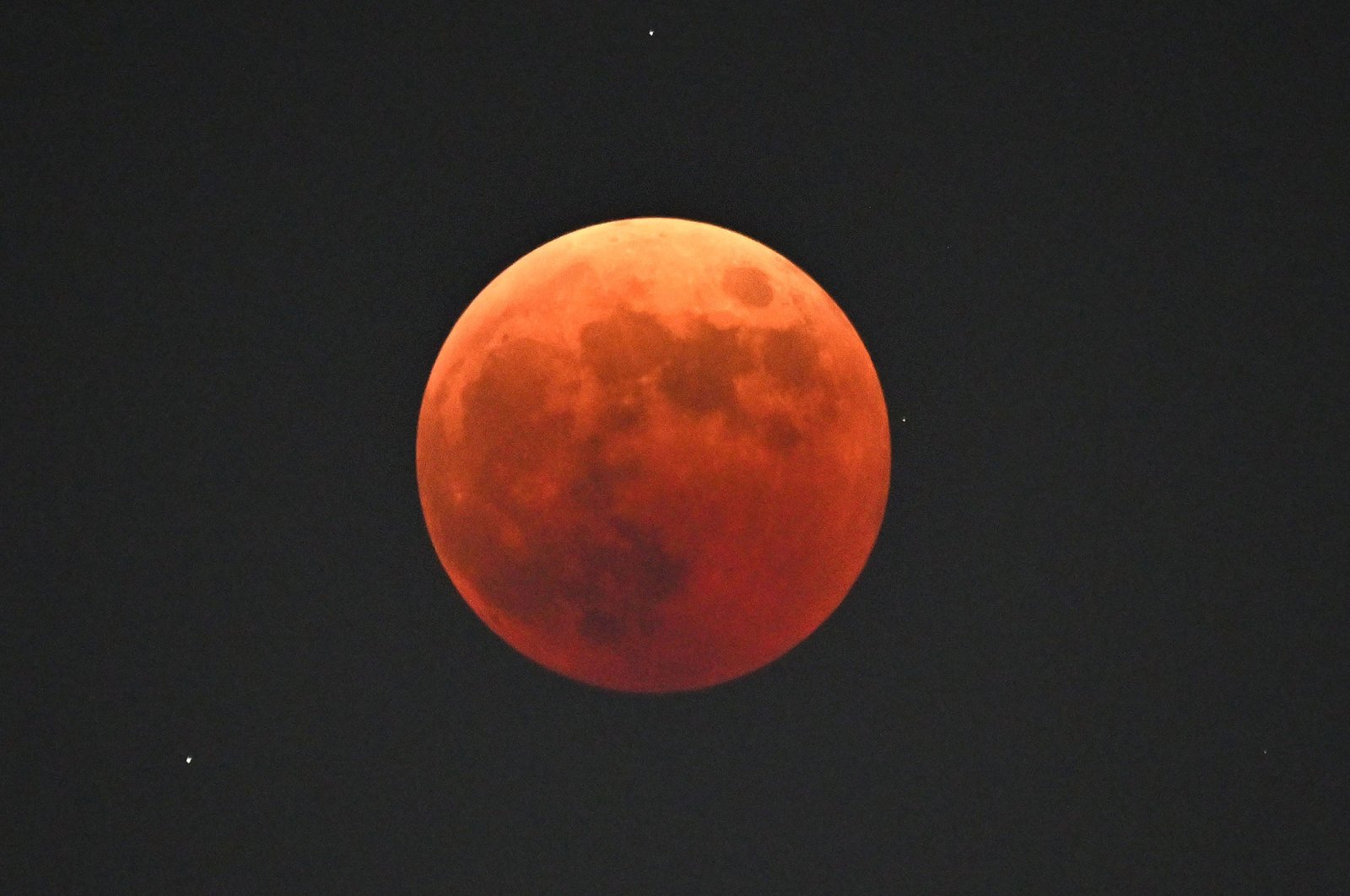 The blood moon is seen during a total lunar eclipse in Goyang, northwest of Seoul, South Korea, Nov. 8, 2022. (AFP Photo)