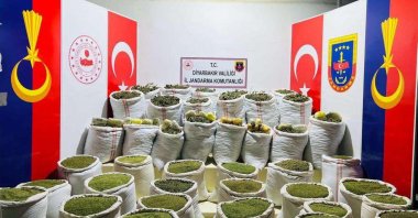 Various drugs belonging to the PKK terrorist group seized in a police raid in Türkiye's southeastern province Diyarbakır, Nov. 6, 2022. (AA Photo)