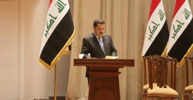  Iraqi Prime Minister Mohammed Shia al-Sudani speaks at the press conference in Baghdad, Iraq, Nov. 8, 2022. (AA Photo)