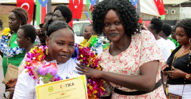 The Turkish Cooperation and Coordination Agency (TIKA) supports disadvantaged women in finding employment through the courses they provide, South Sudan, Nov. 4, 2022. (AA Photo)