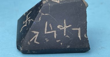 An ancient amulet seal thought to be of Egyptian origin, discovered in Amasra, Bartın, Türkiye, Nov. 9, 2022. (AA Photo)