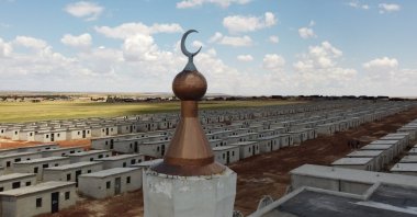 A general view of the briquette houses built by Türkiye's international aid organizations and NGOs for war-weary Syrian people, in Idlib, northern Syria, May 11, 2022. (AA File Photo)