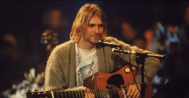 American singer and guitarist Kurt Cobain performs with his group Nirvana at a taping of the television program "MTV Unplugged," New York, U.S., Nov. 18, 1993. (Getty Images Photo)