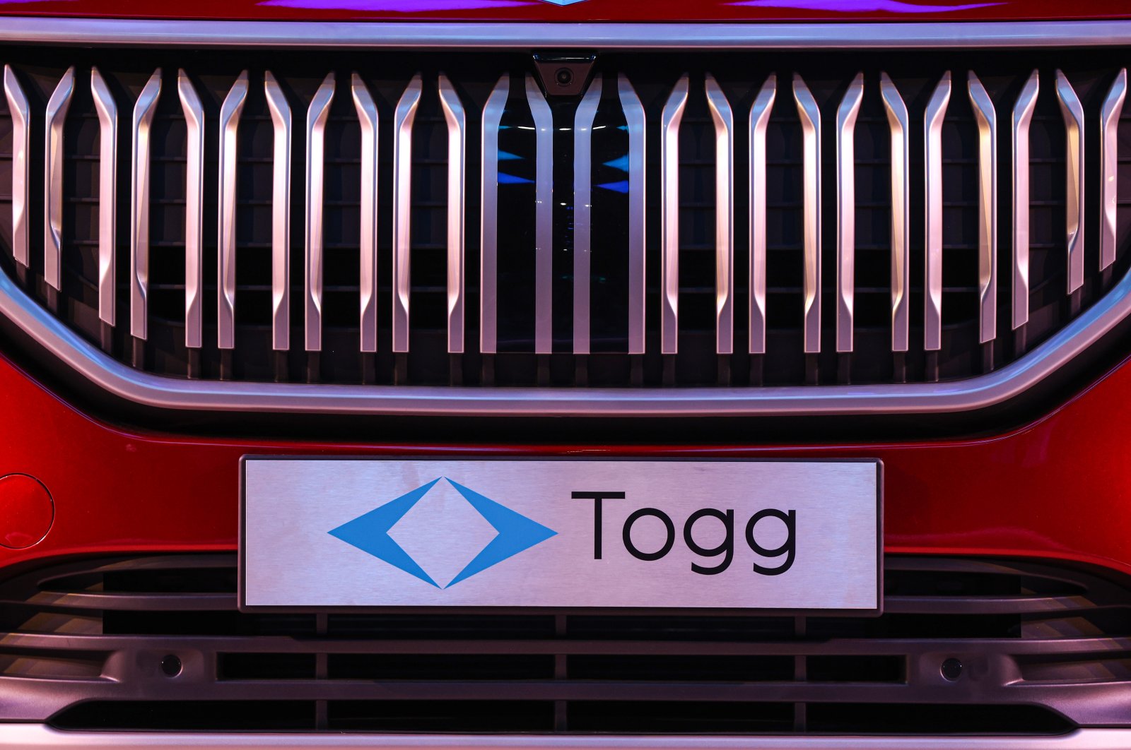 The Togg logo is seen on a license plate at the Togg introduction ceremony that took place in Gemlik, Türkiye, Oct., 29, 2022. (AA Photo)