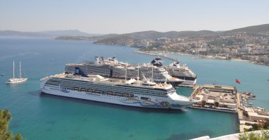 A view of the Norwegian ship Spirit, on which Dilek Ertek was traveling in October 2022, docked on the Turkish coast, in Aydın, western Türkiye, May 13, 2015. (AA Photo)
