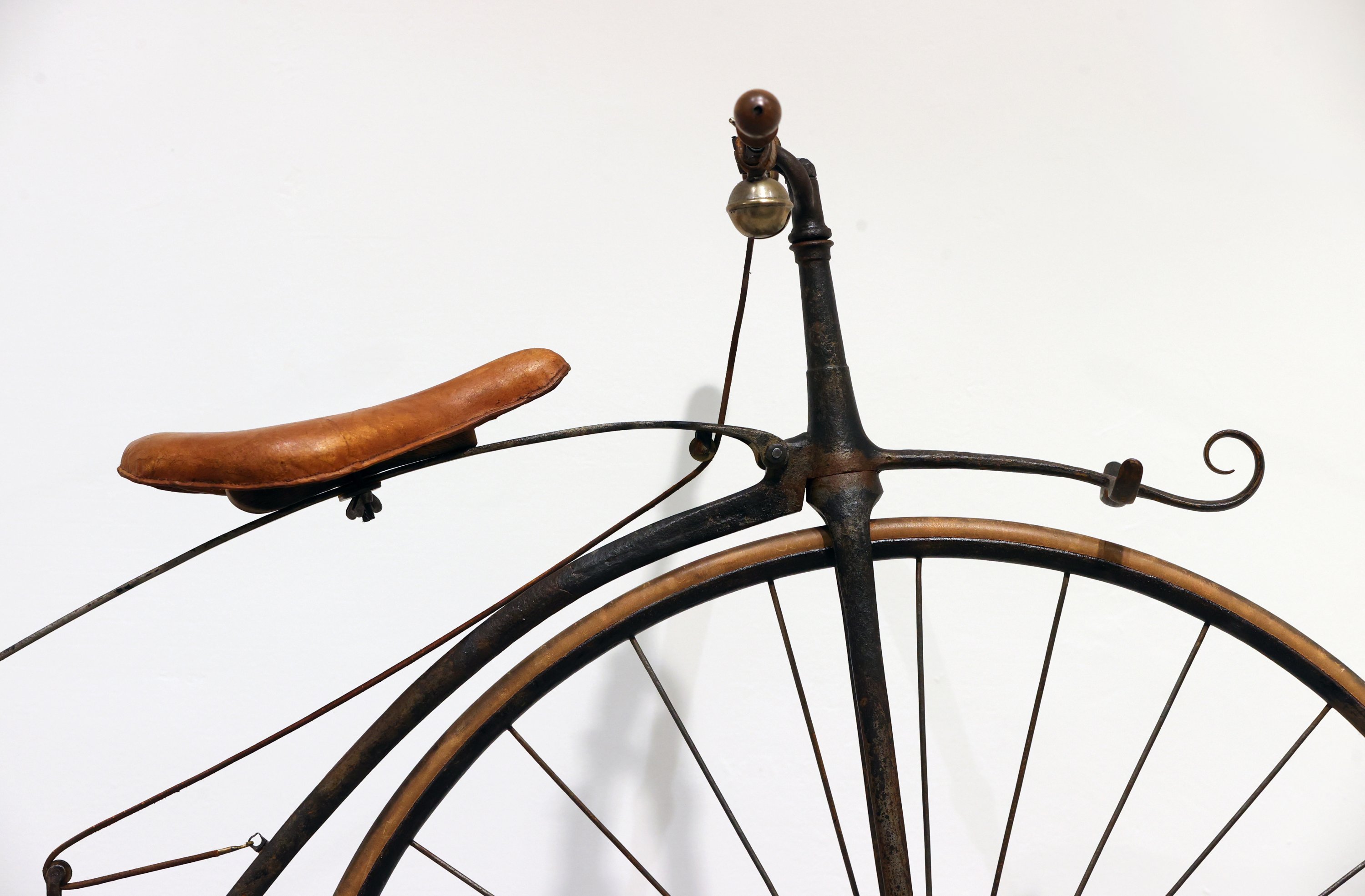 A pedal crank bicycle from 1869/1870 by the designer Eugene Meyer, Munich, Germany, Nov. 11, 2022. (dpa Photo)