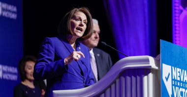 U.S. Sen. Catherine Cortez Masto speaks at an election night party, Las Vegas, Nevada, U.S., Nov. 08, 2022. (AFP Photo)