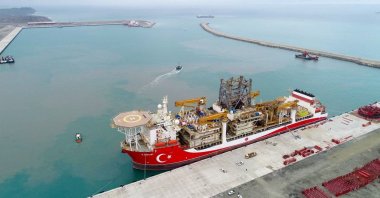 Türkiye's drillship Kanuni is seen at the Port of Filyos in northern Zonguldak province, Türkiye, June 3, 2021. (AA Photo)