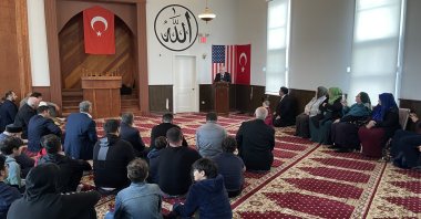 A commemoration ceremony is held for the 78th anniversary of the exile of Ahıska Turks, Pennsylvania, U.S., Nov. 13, 2022. (AA Photo)