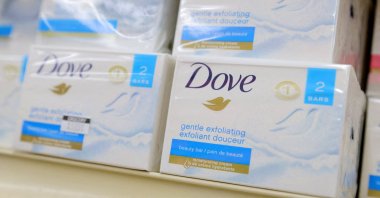 Dove, a brand of Unilever, is seen on display in a store in Manhattan, New York City, U.S., March 24, 2022. (Reuters Photo)