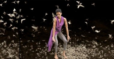 The dancer Mufasa is seen on the third video installation in French artist Edith Roux's "Les Passant e.s." Istanbul, Türkiye. (Photo courtesy of French Cultural Institute Istanbul)