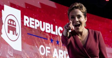 Republican candidate for governor of Arizona Kari Lake during a Republican election party, Scottsdale, Arizona, U.S., Nov. 8, 2022. (EPA Photo)