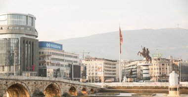 A view from Skopje with Turkish signboards, Macedonia, Feb. 28, 2015. (Getty Images Photo)