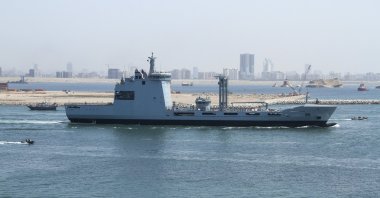 A fleet replenishment ship manufactured by Turkish defense contractor STM for Pakistan Navy is seen in this file photo from March 31, 2018. (AA Photo)