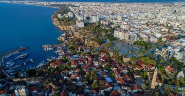 An aerial view of the southern coastal city of Antalya, Türkiye, Nov. 13, 2022. (DHA Photo)