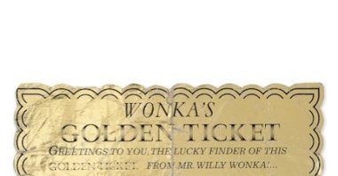 Gold-coloured foil ticket with scalloped edges, bearing a printed inscription reading. (Photo courtesy of Bonhams)