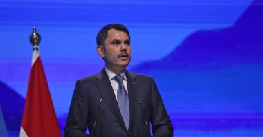 Minister of Environment, Urban Planning and Climate Change Murat Kurum delivers a speech at a COP27 conference, in Sharm el-Sheikh, Egypt, Nov. 15, 2022. (AFP Photo) 