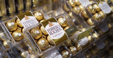 Ferrero Rocher chocolates are seen on a market shelf in Kuala Lumpur, Malaysia, Jan. 1, 2018. (Shutterstock Photo)