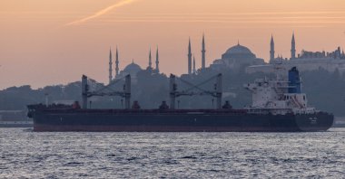 Asl Tia, a cargo vessel carrying Ukrainian grain, transits Bosporus, in Istanbul, Türkiye, Nov. 2, 2022. (Reuters File Photo)