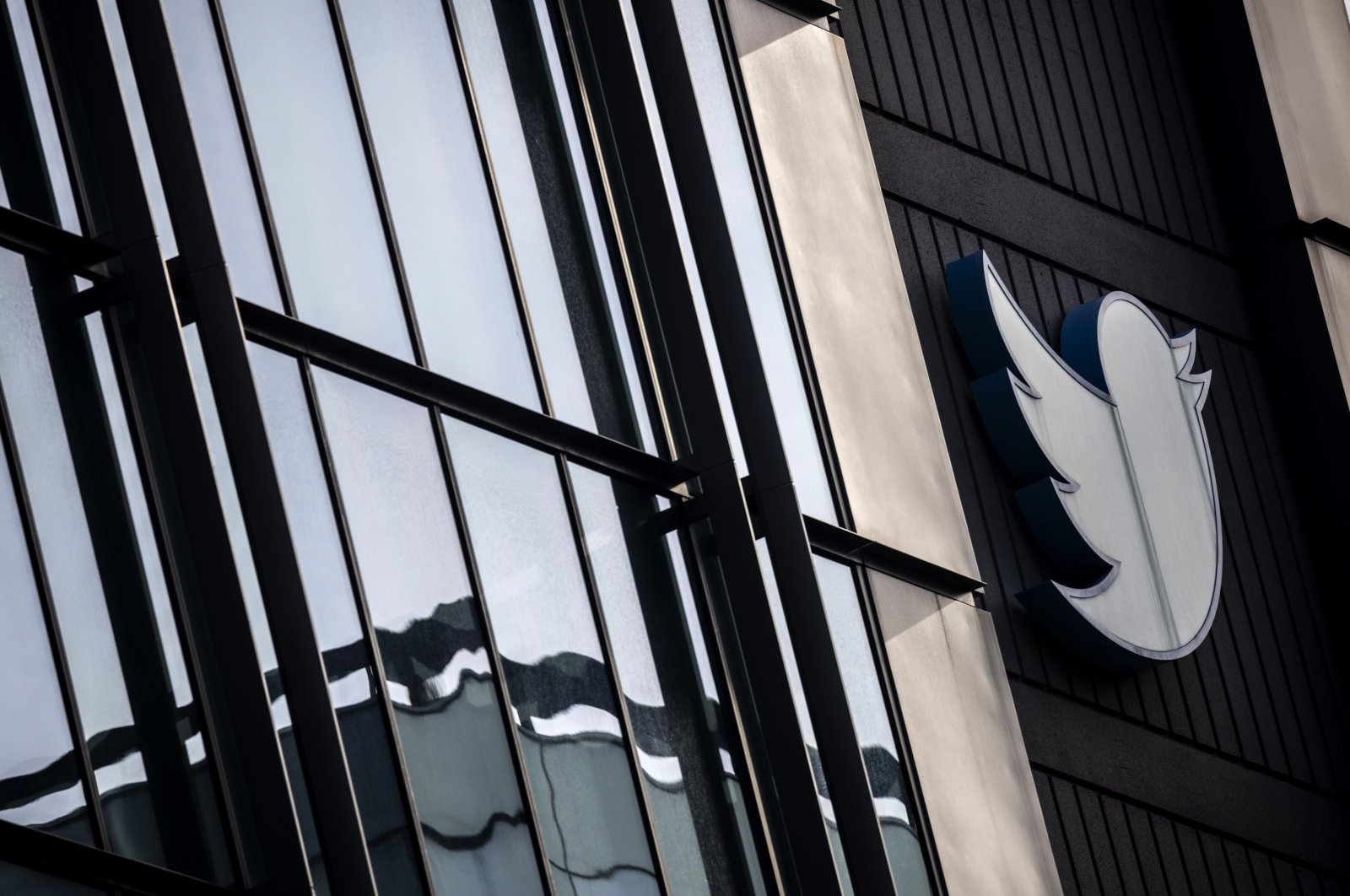 The Twitter logo is seen at the social media company&#039;s headquarters in San Francisco, U.S., Nov. 11, 2022. (AP Photo)