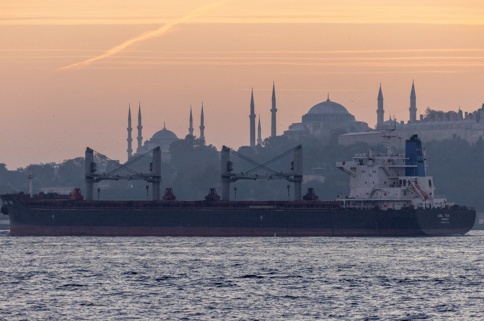 Asl Tia, a cargo vessel carrying Ukrainian grain, transits Bosporus, in Istanbul, Türkiye, Nov. 2, 2022. (Reuters File Photo)