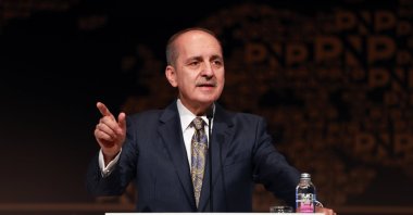 AK Party Deputy Chair Numan Kurtulmuş speaks at Politics and New Paradigms Forum in Istanbul, Türkiye, Nov. 4, 2022. (AA Photo)