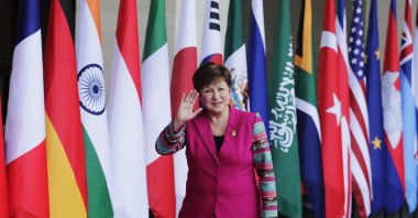 International Monetary Fund (IMF) Managing Director Kristalina Georgieva arrives for the G-20 leaders summit in Bali, Indonesia, Nov.,15, 2022. (EPA Photo)