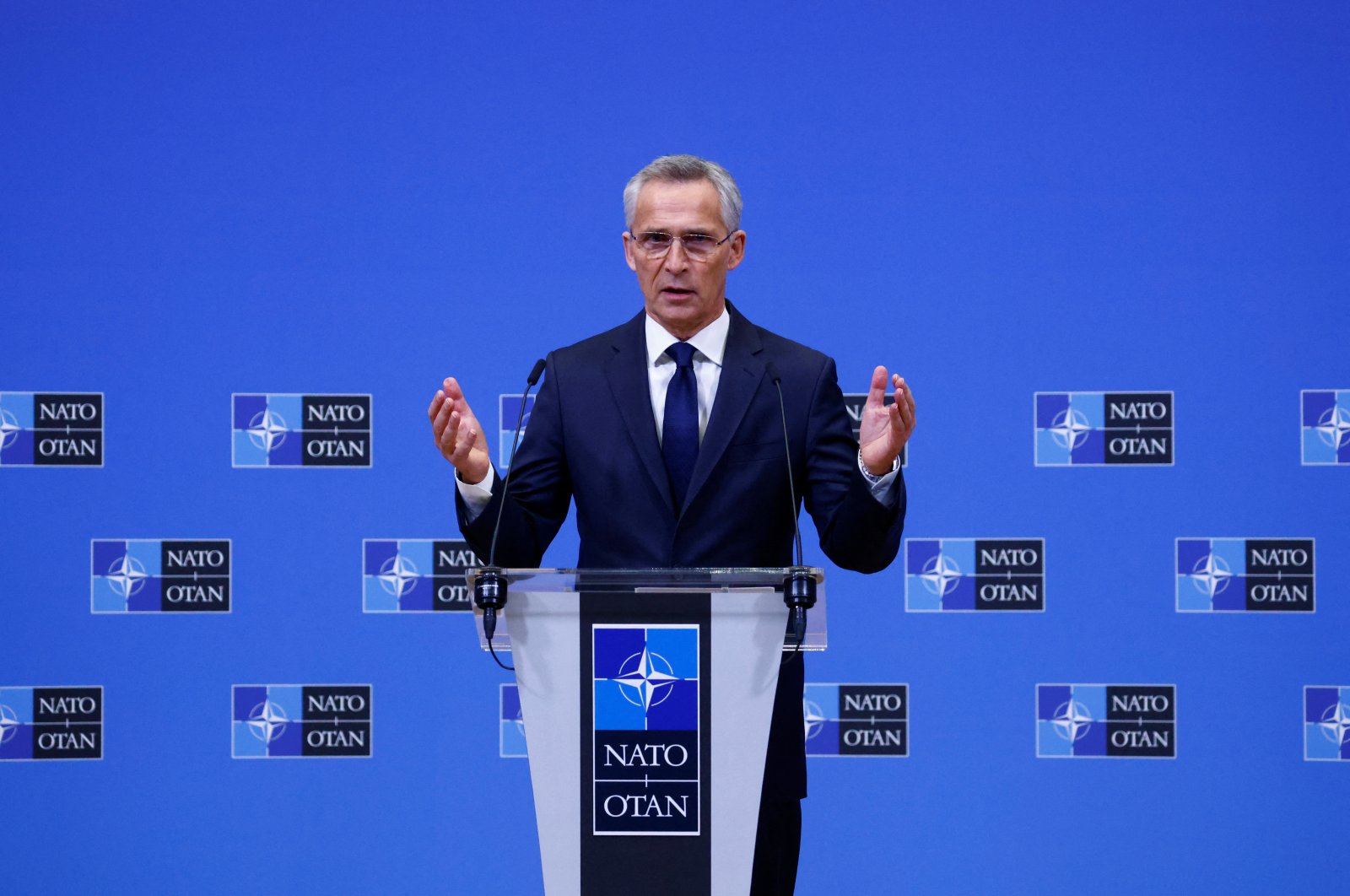 NATO Secretary-General Jens Stoltenberg holds a news conference in Brussels, Belgium, Nov. 16, 2022. (Reuters Photo)