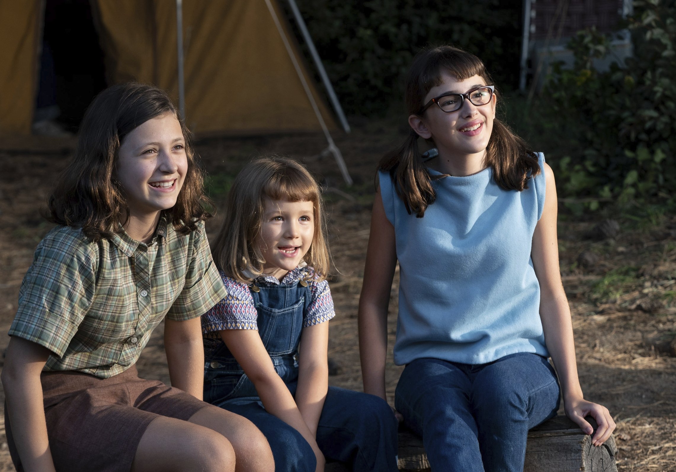This image released by Universal Pictures and Amblin Entertainment shows Keeley Karsten, from left, Sophia Kopera and Julia Butters in a scene from "The Fabelmans." (AP Photo)