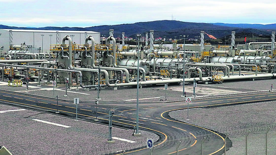 The TurkStream gas reception terminal is seen in Kıyıköy at the Turkish-Bulgarian border. (AA Photo)