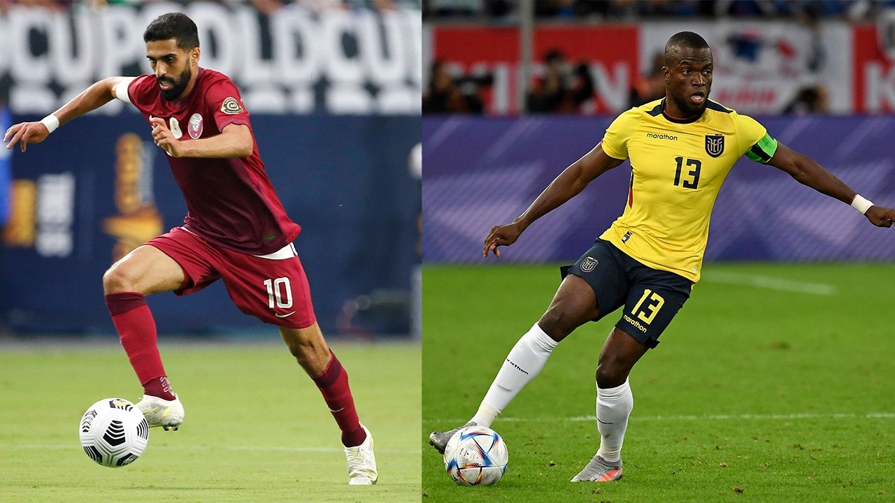 This photo collage shows Qatar&#039;s Hassan al-Haydos (L) and Ecuador&#039;s Enner Valencia. (Getty Images Photo)
