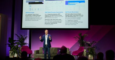 Juergen Mueller, chief technology officer and member of the executive board of SAP, speaks during the SAP TechEd conference in Las Vegas, Nevada, U.S., Nov. 15, 2022. (Courtesy of SPA)