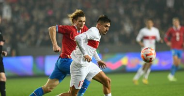 Türkiye's Cengiz Ünder is seen in the friendly game with the Czech Republic in Gaziantep, Türkiye, Nov. 19, 2022. (AA Photo)