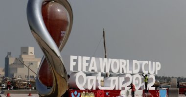 General view as people pose for a picture ahead of the FIFA World Cup, Doha, Qatar, Oct. 26, 2022. (Reuters Photo)