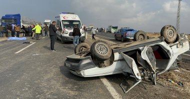 Scene of a traffic accident, in Siverek, Şanlıurfa, southeastern Türkiye, Nov. 19, 2022. (İHA Photo) 