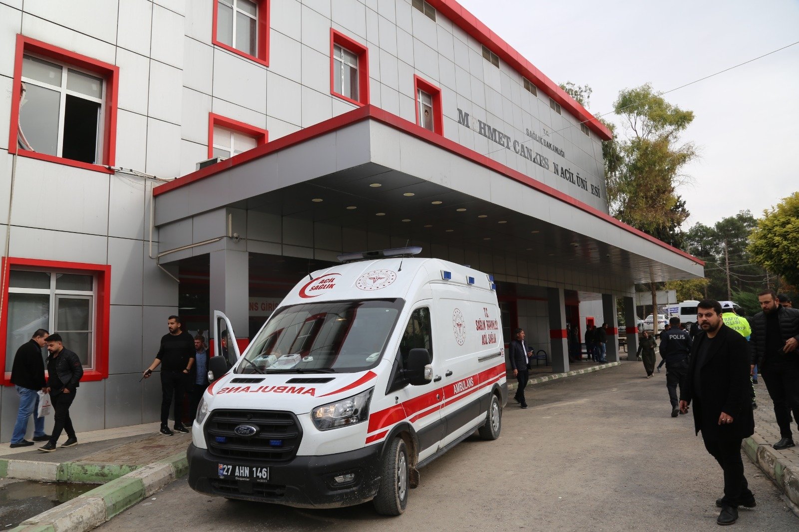 A hospital is seen in Gaziantep province&#039;s Karkamış following a terrorist attack by the YPG/PKK, Türkiye, Nov. 21, 2022 (AA Photo)