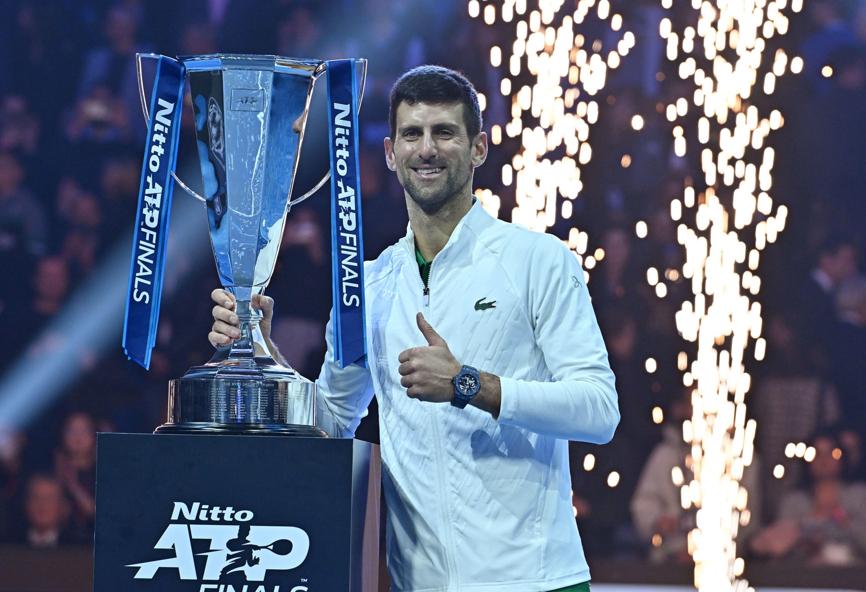 Final tournament ATP (Nitto ATP Finals) in Turin. The final. The award  ceremony for the winner