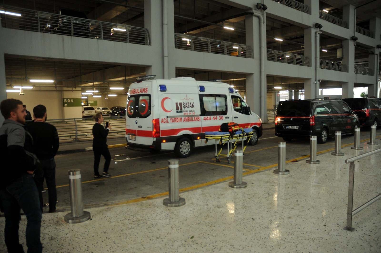 An ambulance at the scene, Istanbul International Airport, Istanbul, Türkiye, Nov. 21, 2022. (DHA Photo)