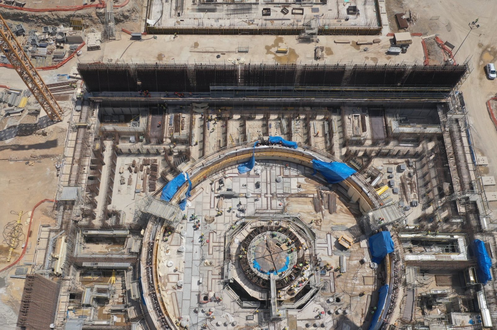 An aerial view showing the construction site of the Akkuyu NPP, Mersin, southern Türkiye, June 26, 2020. (Energy and Natural Resources Ministry via AA)
