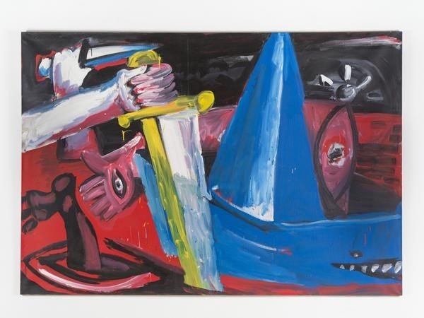 'Nordatlantik in der Wanne' oleh Karl Horst Hödicke, 1985, resin poliester di atas kanvas, 200 x 290 x 2 cm.  (Foto milik artis dan KÖNIG GALERIE)