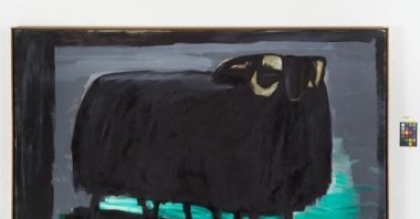 "Black Sheep at the Ocean" by Karl Horst Hödicke, 1982, polyester resin on canvas, 200 x 300 cm. (Photo courtesy of the artist and KÖNIG GALERIE)