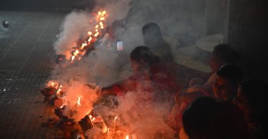 Hindu devotees offer prayers at the Shri Shri Lokanath Brahmachari temple during the Hindu religious fasting festival of Rakher Upobash in Narayanganj, India, Nov. 8, 2022. (Photo by Munir uz zaman / AFP)